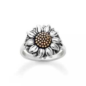 Wild Sunflower Ring in Sterling Silver and Bronze