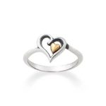 Delicate Joy of My Heart Ring in Sterling Silver and 14K Yellow Gold