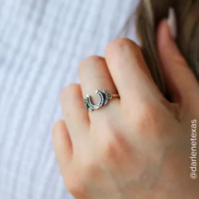 Floral Horseshoe Ring in Sterling Silver - Image 3