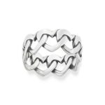 Chain of Hearts Ring in Sterling Silver