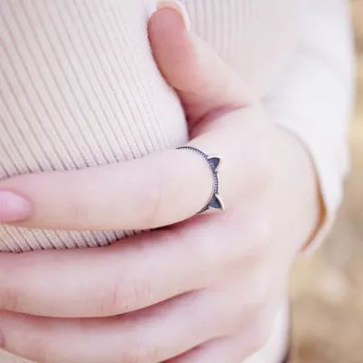Kitten Ears Ring in Sterling Silver - Image 4