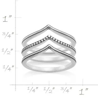 Chevron Ring Set in Sterling Silver - Image 4