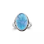 Sculpted Bluebonnet Layered Gemstone Ring in Sterling Silver