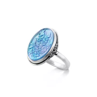 Sculpted Bluebonnet Layered Gemstone Ring in Sterling Silver - Image 2
