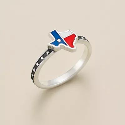 Enamel Lone Star State Ring in Sterling Silver - Image 2