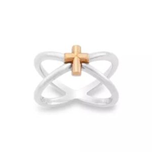 Cross of Faith Ring in Sterling Silver and Bronze