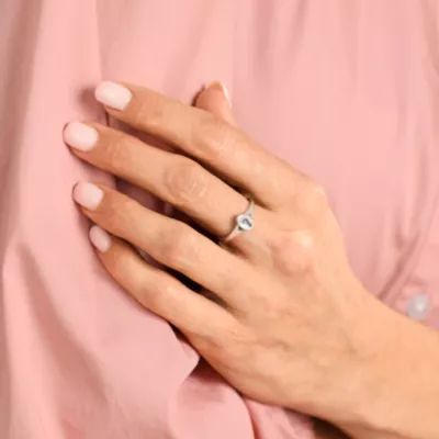 Footprint and Hearts Ring in Sterling Silver - Image 3