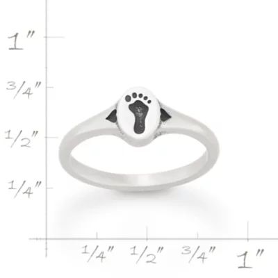 Footprint and Hearts Ring in Sterling Silver - Image 4