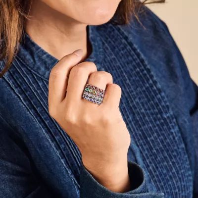 Gemstone Stacker Ring in Sterling Silver - Image 4