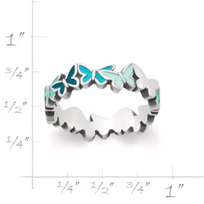 Enamel Connected Butterflies Ring in Sterling Silver - Image 7