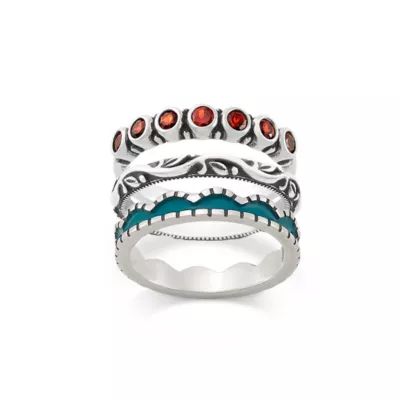 Gemstone, Renaissance and Enamel Ring Stack