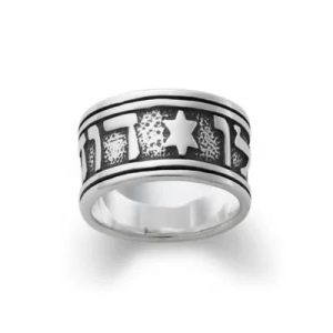 Lady's Song of Solomon Wedding Ring in Sterling Silver